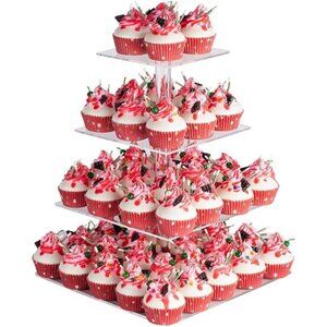 4 Tier Acrylic Cupcake Stand, Premium Cupcake Holder, Acrylic Cupcake Holder